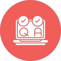 Qa Testing Glyph Circle Background Icon vector