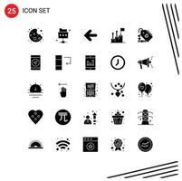 Set of 25 Modern UI Icons Symbols Signs for mom tag back mission growth Editable Vector Design Elements