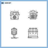 4 Creative Icons Modern Signs and Symbols of communication valet call money service Editable Vector Design Elements