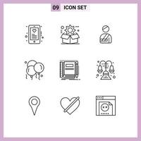 9 Thematic Vector Outlines and Editable Symbols of book father configuration dad hospital Editable Vector Design Elements