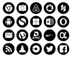 20 Social Media Icon Pack Including rss nike microsoft access amd mail vector