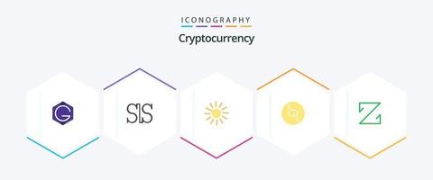 paquete de iconos planos de criptomoneda 25 que incluye criptografía. moneda z. moneda. moneda criptográfica. moneda vector