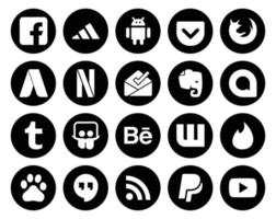 20 Social Media Icon Pack Including hangouts tinder inbox wattpad slideshare vector