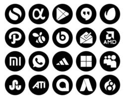 paquete de 20 íconos de redes sociales que incluye ati myspace beats pill delicioso whatsapp