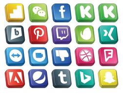20 Social Media Icon Pack Including tumblr adobe envato foursquare dislike vector