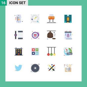 16 Universal Flat Colors Set for Web and Mobile Applications equality smart watch car connect business Editable Pack of Creative Vector Design Elements