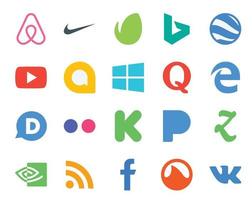 20 Social Media Icon Pack Including nvidia pandora windows kickstarter disqus