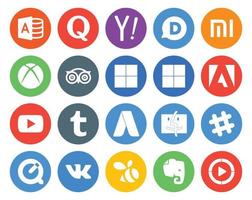 20 Social Media Icon Pack Including slack adwords tripadvisor tumblr youtube