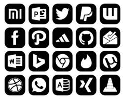 20 Social Media Icon Pack Including whatsapp utorrent adidas tinder bing vector