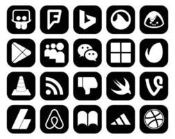 20 Social Media Icon Pack Including swift rss wechat player vlc vector