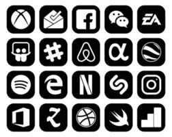 20 Social Media Icon Pack Including shazam edge slideshare spotify app net vector