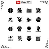 Pack of 16 creative Solid Glyphs of security processor application location sale Editable Vector Design Elements