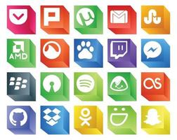 20 Social Media Icon Pack Including github basecamp grooveshark spotify blackberry vector