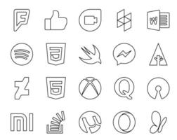 20 Social Media Icon Pack Including stockoverflow open source messenger question xbox vector