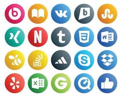 20 Social Media Icon Pack Including chat adidas css overflow question vector