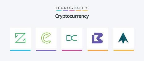 paquete de iconos flat 5 de criptomoneda que incluye moneda. moneda criptográfica. decente. cripto. Bahía de bits. diseño de iconos creativos vector