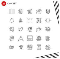 25 Universal Line Signs Symbols of business investment code growth business Editable Vector Design Elements