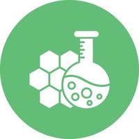 icono de fondo de círculo de glifo de laboratorio creativo vector