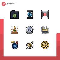 Stock Vector Icon Pack of 9 Line Signs and Symbols for email mail game irish day Editable Vector Design Elements