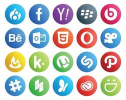 20 Social Media Icon Pack Including chat path html shazam kik vector