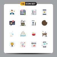 Universal Icon Symbols Group of 16 Modern Flat Colors of banking mobile school dollar paper Editable Pack of Creative Vector Design Elements