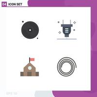 4 Flat Icon concept for Websites Mobile and Apps cd learn paint switch science Editable Vector Design Elements