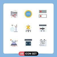 Universal Icon Symbols Group of 9 Modern Flat Colors of station cross setting education flask Editable Vector Design Elements