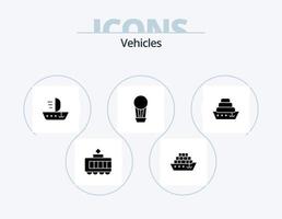 Vehicles Glyph Icon Pack 5 Icon Design. . vessel. skiff. liner. hot vector