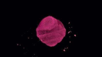 Fuzzy haariges rosa Herz Schütteln von Herzpartikeln video