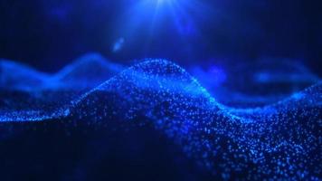 Abstract waves from particles and dots of energetic magic with the effect of glow and blur, abstract background. Video 4k, motion design