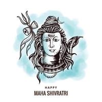 Hindu lord shiva for indian god maha shivratri beautiful card background vector