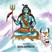 Hindu lord shiva for indian god maha shivratri card celebration background vector