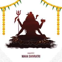 Maha shivratri festival blessings holiday card background vector