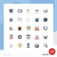 Pack of 25 creative Flat Colors of login fraud music minded inner Editable Vector Design Elements