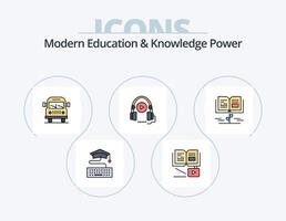 Modern Education And Knowledge Power Line Filled Icon Pack 5 Icon Design. art . digital art . brian . education. hardware vector