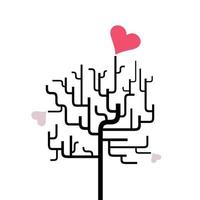 Tree heart abstraction. Vector illustration