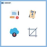 4 Thematic Vector Flat Icons and Editable Symbols of medical crop invitation cloud phone Editable Vector Design Elements