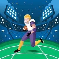 American Football Player on Stadium vector