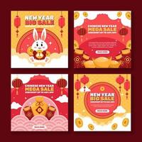 Chinese New Year Sale Social Media Template vector