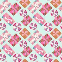 Seamless pattern with colorful gift boxes. Pattern for fabric print, wrapping paper design. vector