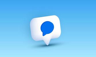 illustration realistic message bubble chat modern icon 3d style creative isolated on background vector