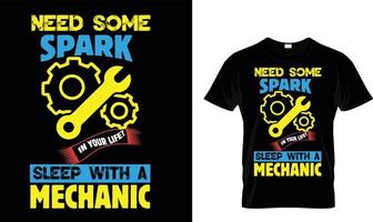 mechanic t-shirt design vector