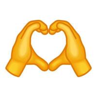 Two hands forming a heart shape  Large size of yellow emoji hand vector