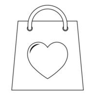 Ilustración simple de paquete con icono de corazón para st. día de San Valentín vector