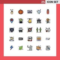 Stock Vector Icon Pack of 25 Line Signs and Symbols for data usb watermelon left arrow Editable Vector Design Elements
