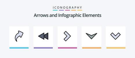 Arrow Line Filled 5 Icon Pack Including . restore. last. arrow. play. Creative Icons Design vector