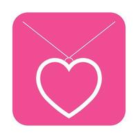 Simple illustration of pendant, chainlet icon for St. Valentines Day vector