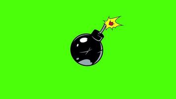 Cartoon 2D-Animationsbombenübergang mit Alphakanal im Pop-Art-Stil video