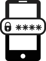 Password protected icon on white background. Phone password sign. Phone with enter password code symbol. flat style. vector