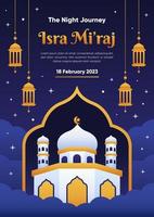 cartel del evento de celebración de isra miraj vector